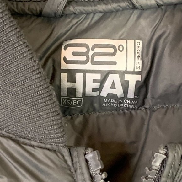 32 Degree Light Weight Puffer Jacket Women XS Down Filled Packable Gray - Picture 9 of 10